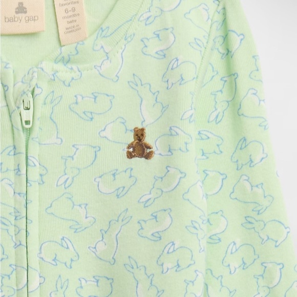 GAP Light Green Kids Footie One Piece - Picture 2 of 3